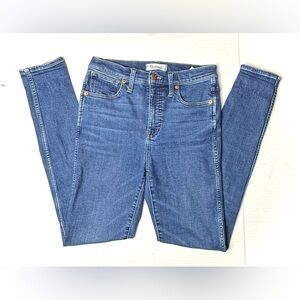 Madewell Women’s 27 Tall 10'' High-Rise Skinny Jeans‎ Medium Wash Blue Denim